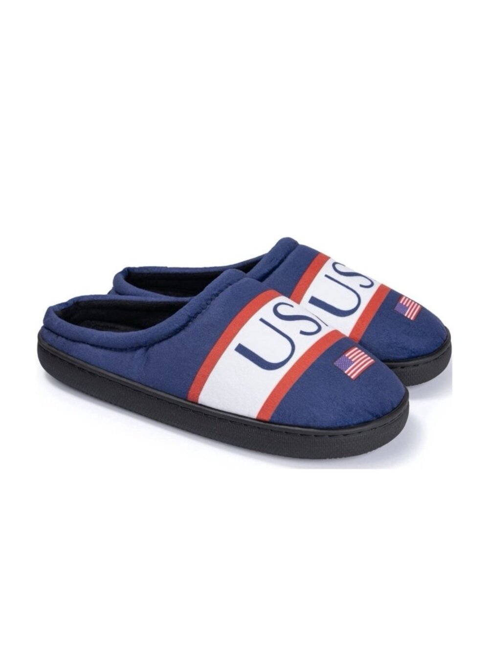 Ground Up Soccer Fans USA Plush Men Slippers Size 9-10